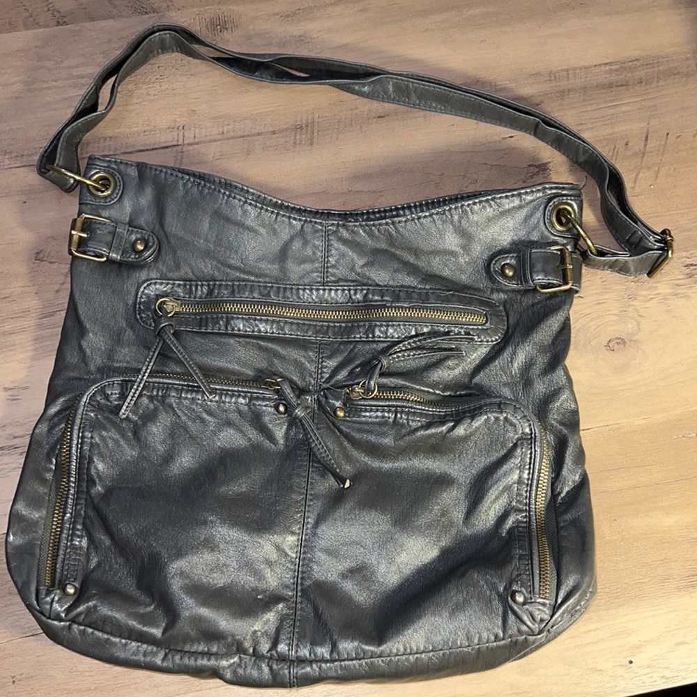 Mossimo gray handbag with zipper accents